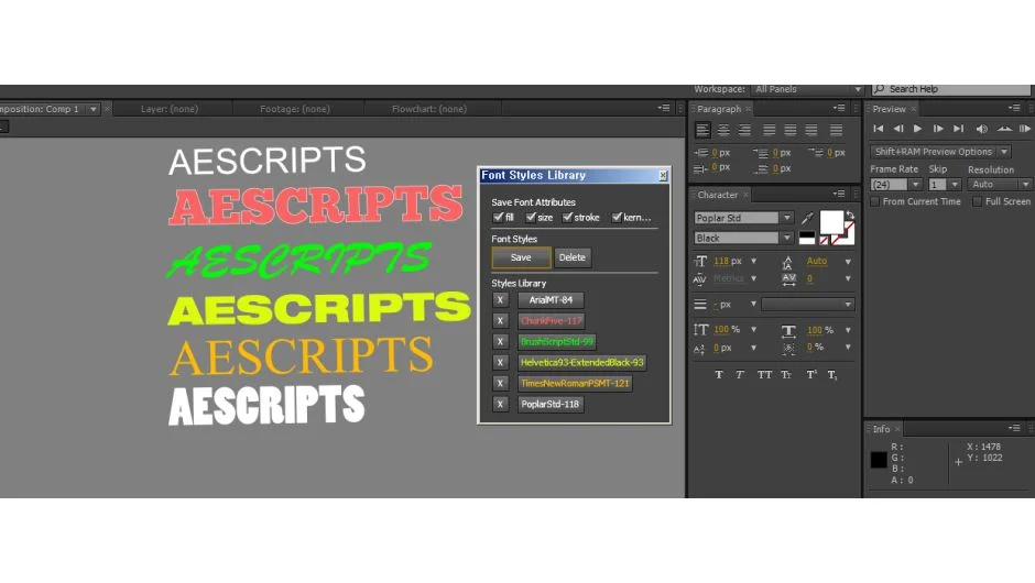 Font Styles Library screenshot