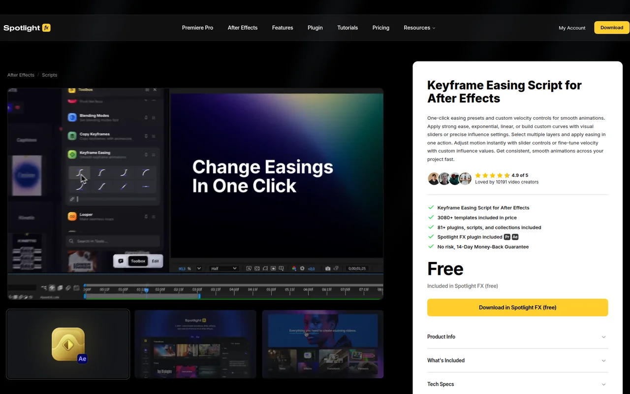 Keyframe Easing screenshot