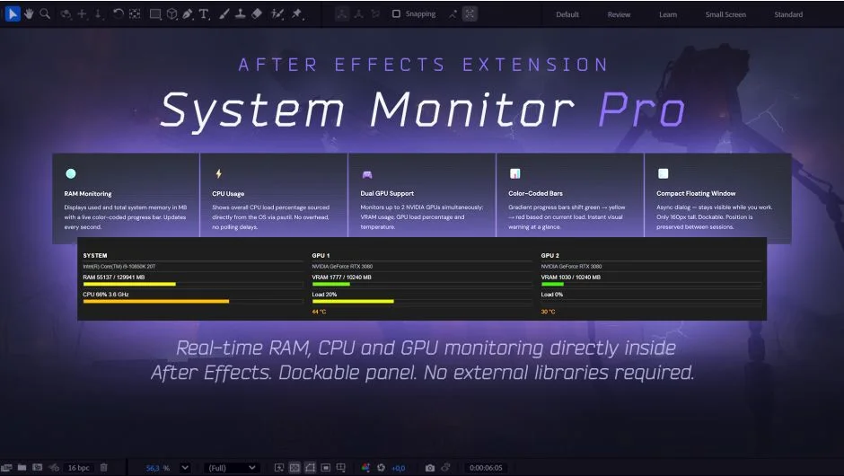 System Monitor Pro for After Effects screenshot